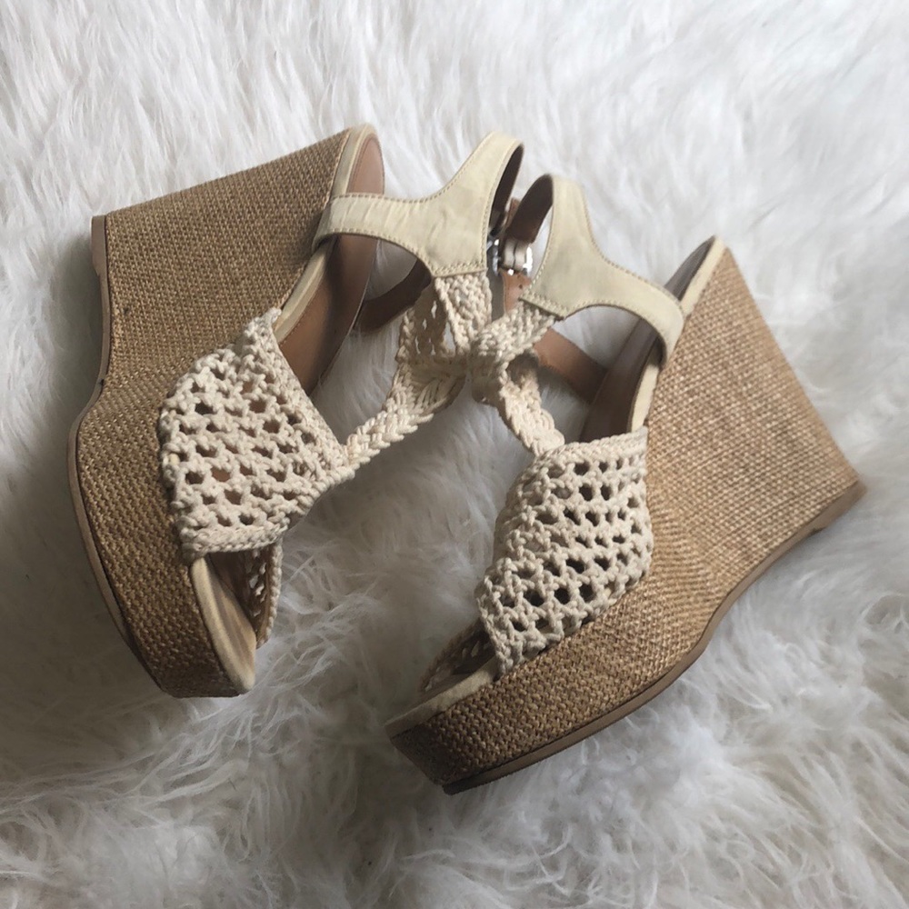 Cream Woven Wedges